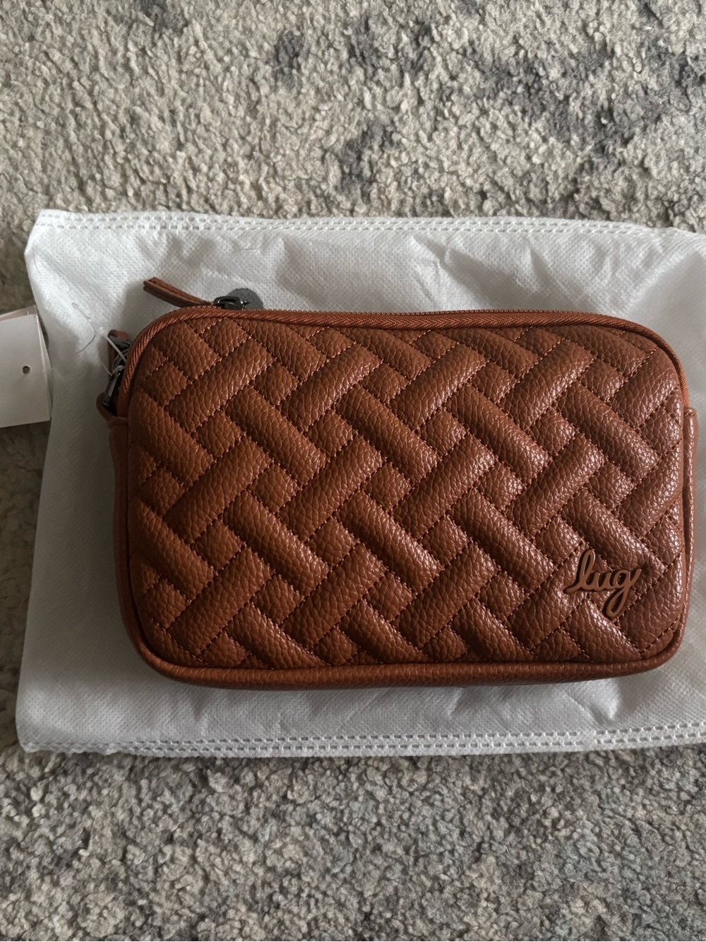 NWT Lug vegan leather coupe in copper brown